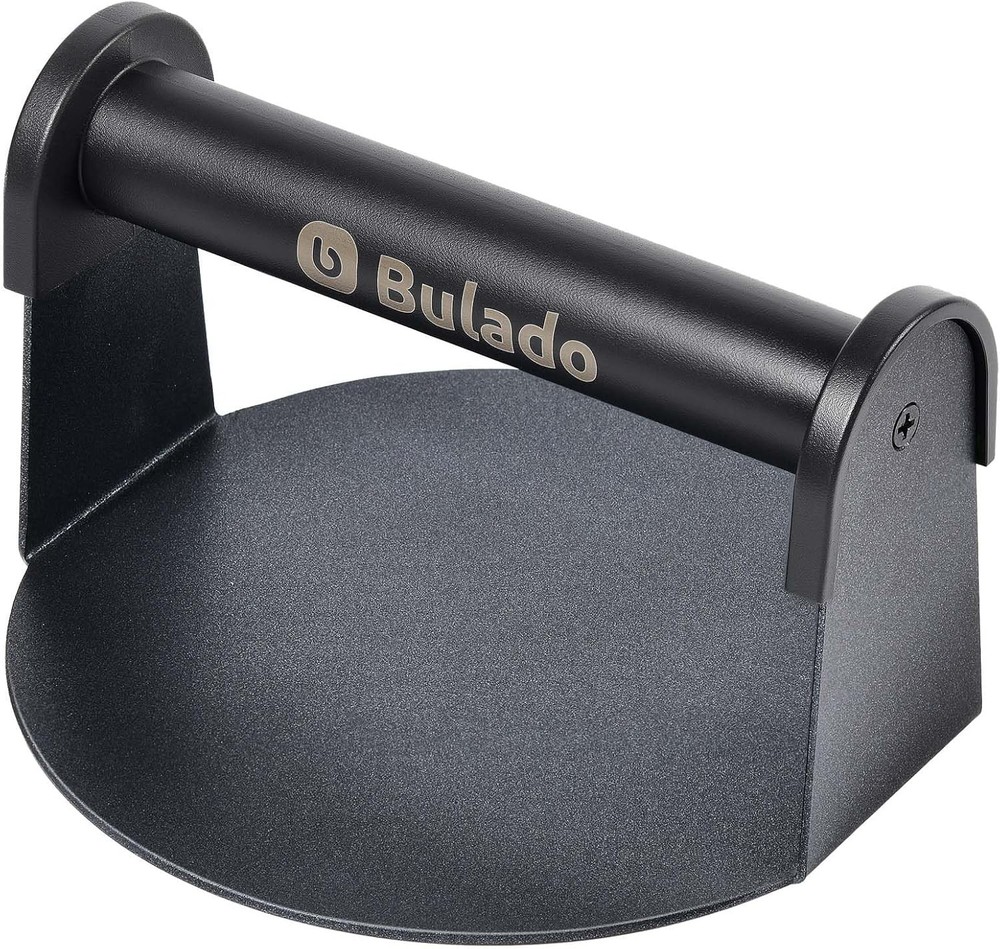Burger Press 6'' Round Burger Smasher Griddle W/ Heat-Resistant Handle