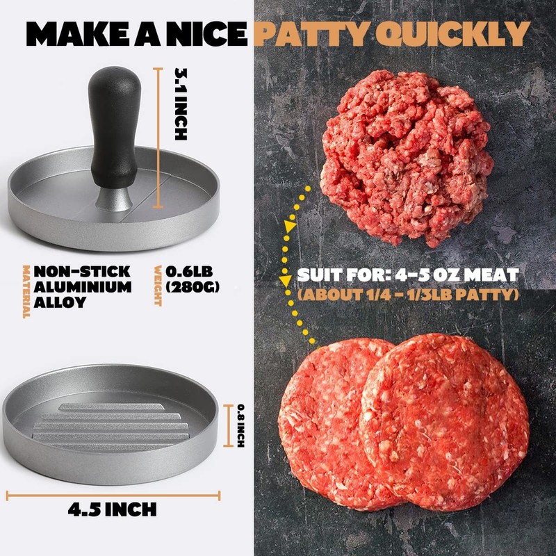 LISOS Burger Press 100 Patty Papers Set I Non-Stick Hamburger Gray gallery