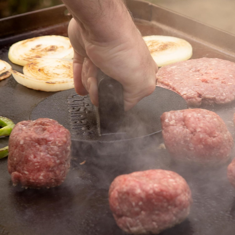 Cuisinart 6.5" Cast Iron Smashed Burger Press, round Flat Edge Grill Press for C gallery