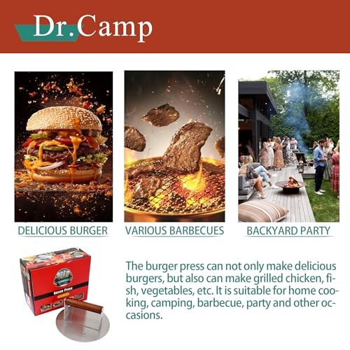 7 INCH Stainless Steel Smash,Burger Press,Burger Smasher,Hamburger... gallery