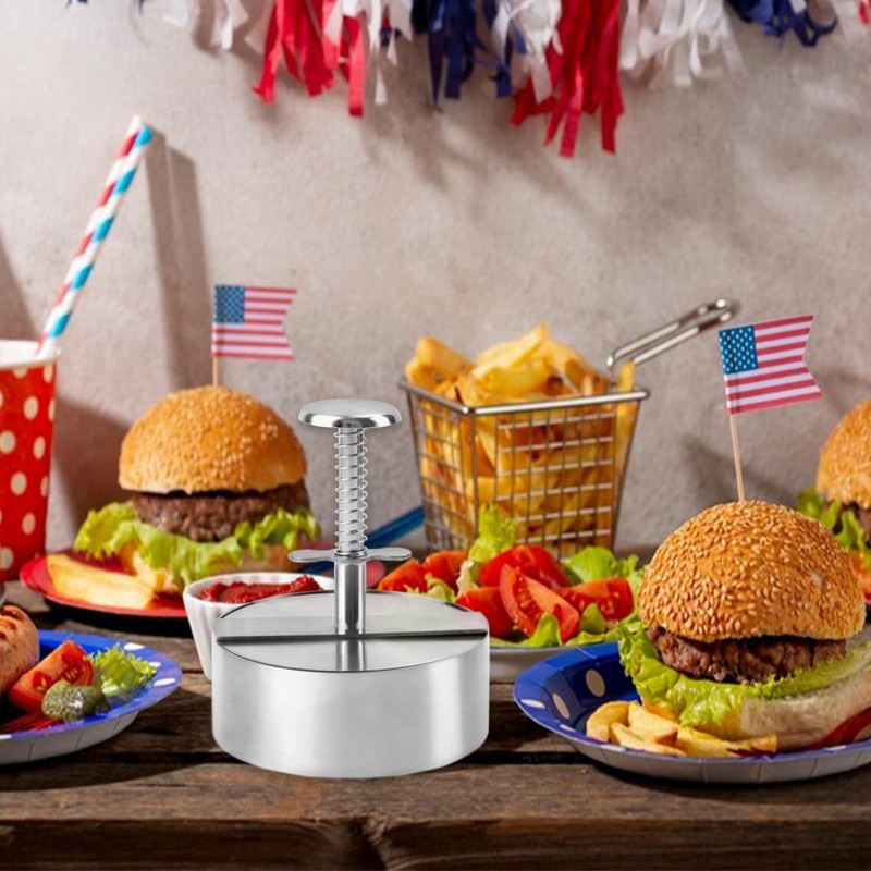 Burger Press, Adjustable Hamburger Patty Maker Food Grade 304 Stainless Steel... gallery