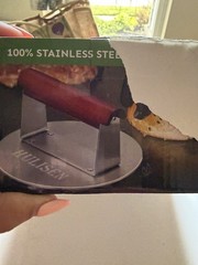 HULISEN 6.2″ Stainless Steel Smashed Burger Press with Extra Wide Heat-Resistant