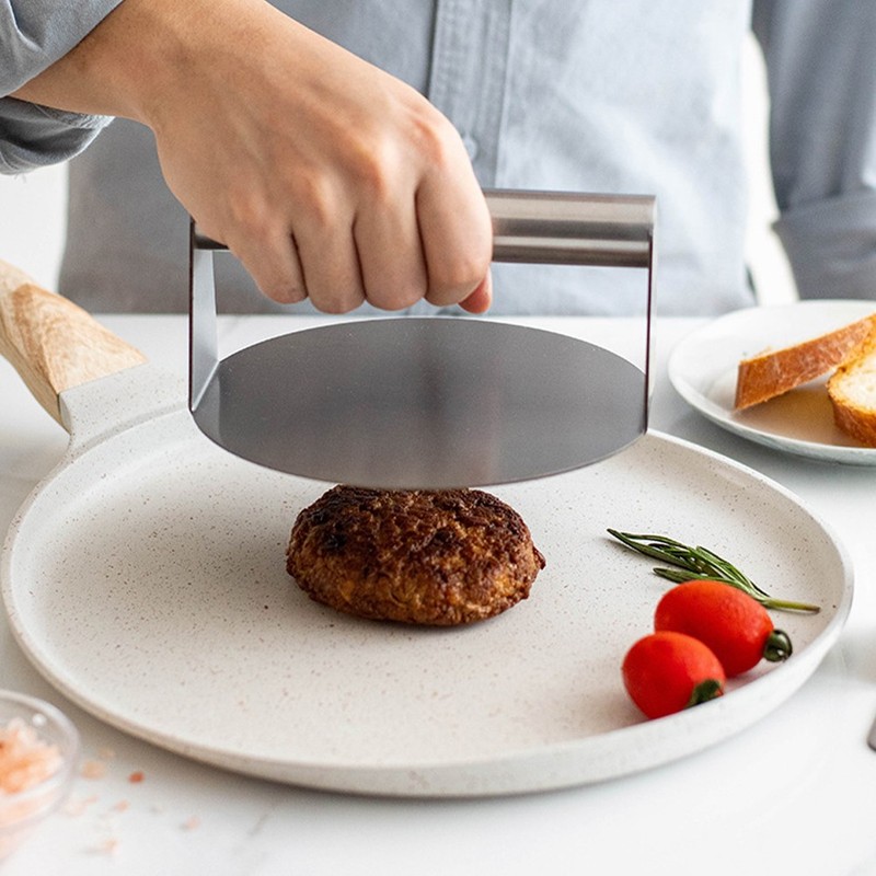2 Pcs Meat Press Stainless Steel Burger Presser Metal Hamburger Patty Maker gallery