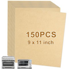 YQL 9×11 Inch 150PCS Air Fryer Disposable Liners, Unbleached Inch, Brown