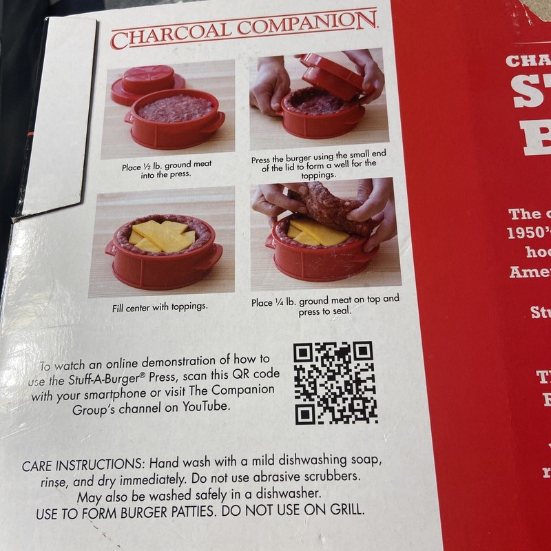 Stuff A Burger gourmet grill Hamburger Press Juicy Charcoal Companion Recipe Set gallery