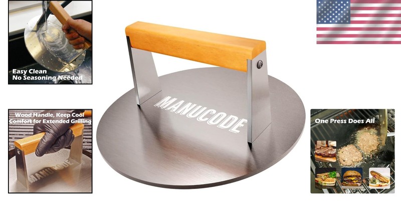 9-Inch Heavy-Duty Burger Press - Effortless Searing for Perfectly Cooked Meat gallery
