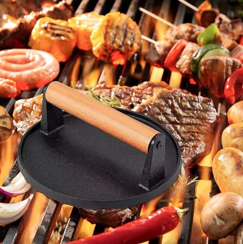 Kitchen Tools Heavy Duty Cast Iron Grill Press Burger Press Bacon Press Barbecue gallery