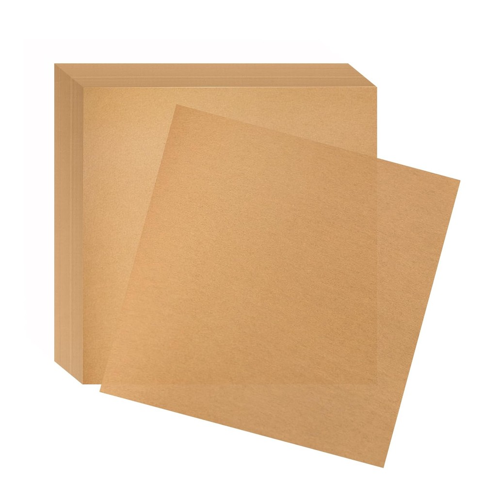 TROUSKAIG 100pcs 8x8 inch Unbleached Parchment Paper 8x8inch-100pcs, Brown