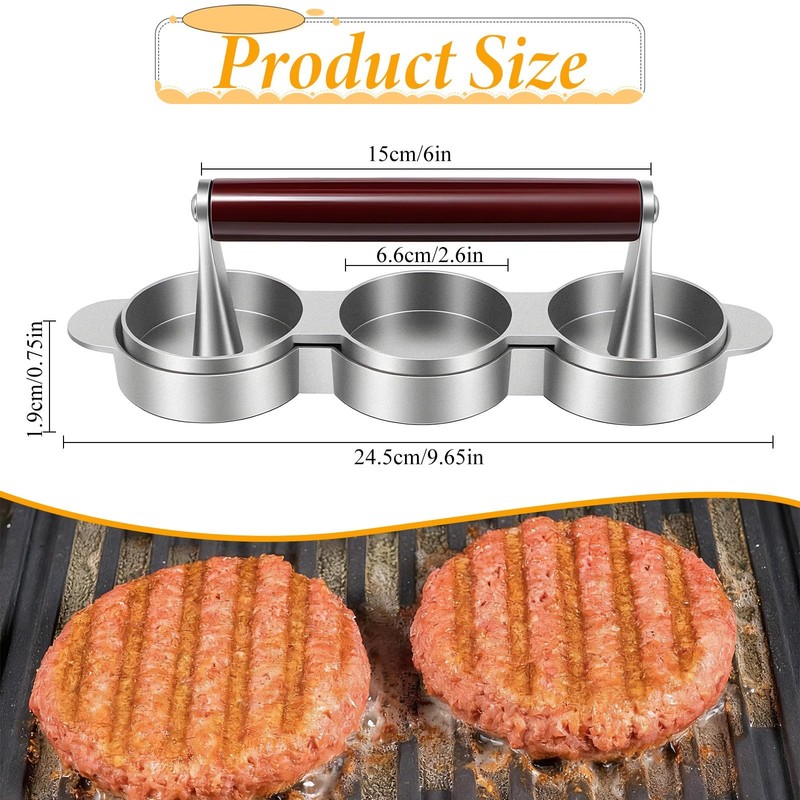 Sausage Patty Press Mini Burger Press 3 Patties At A Time for BBQ Picnic gallery