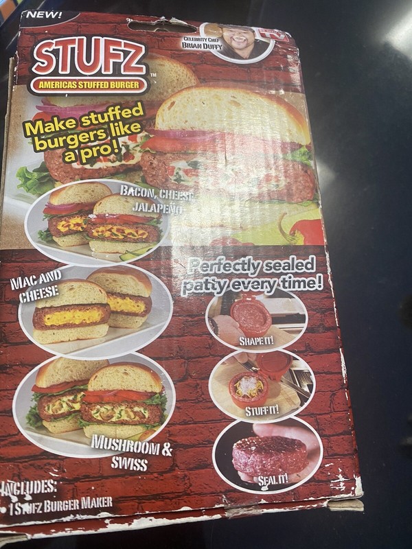 STUFZ Burger Stuffer Hamburger Maker Stuffed Patty Press BBQ As Seen On TV! gallery