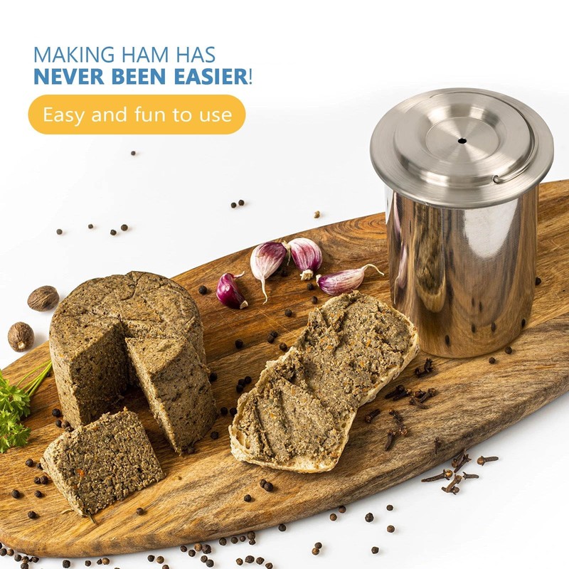 Ham Maker Meat Press Stainless Steel Deli 4in x x 6.7in, Silver gallery