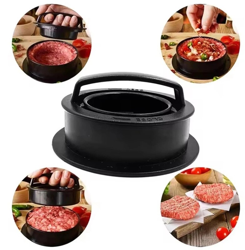 3-in-1 Burger Press Patty Maker Stuffed Hamburger Press Kit w/ 100 Wax Papers gallery