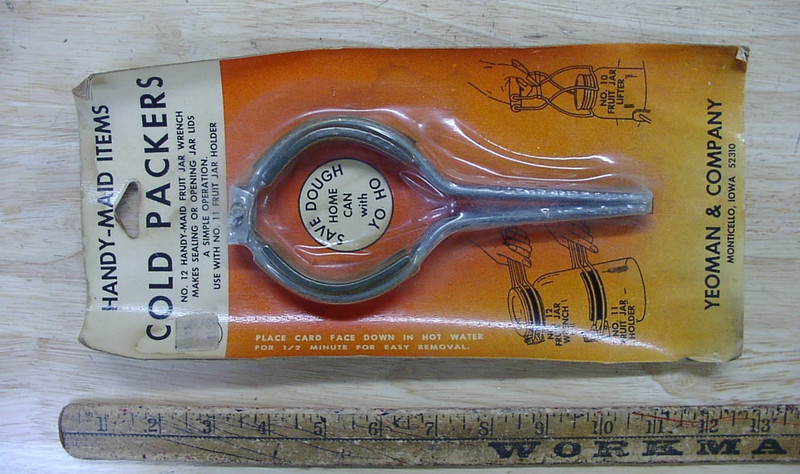 2 Vntg Yeoman NOS SEALED Canning Tools,No. 12 Fruit Jar Wrench,& No. 11 Holder gallery
