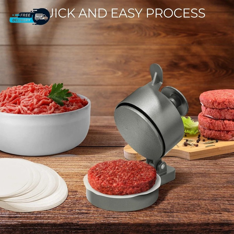 Burger Press Patty Maker – Adjustable Thickness (1/4 Lb to 3/4 Lb) with Ejector gallery