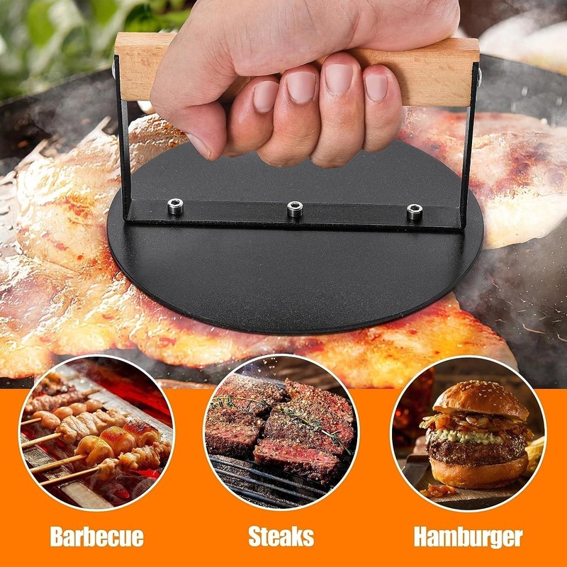bodkar Smash Burger Press 6 inch Round Burger Smasher Grill Press for Griddle B gallery