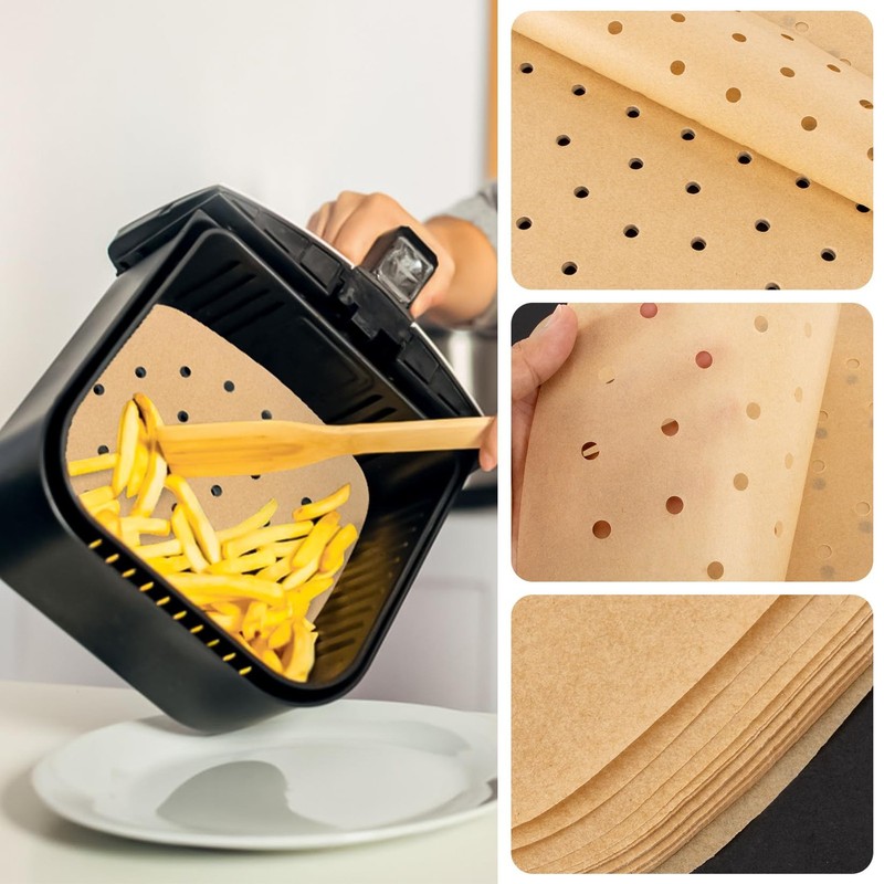 100 PCS Air Fryer Parchment Disposable Paper Liners - 8.5 inch, 7 Brown gallery
