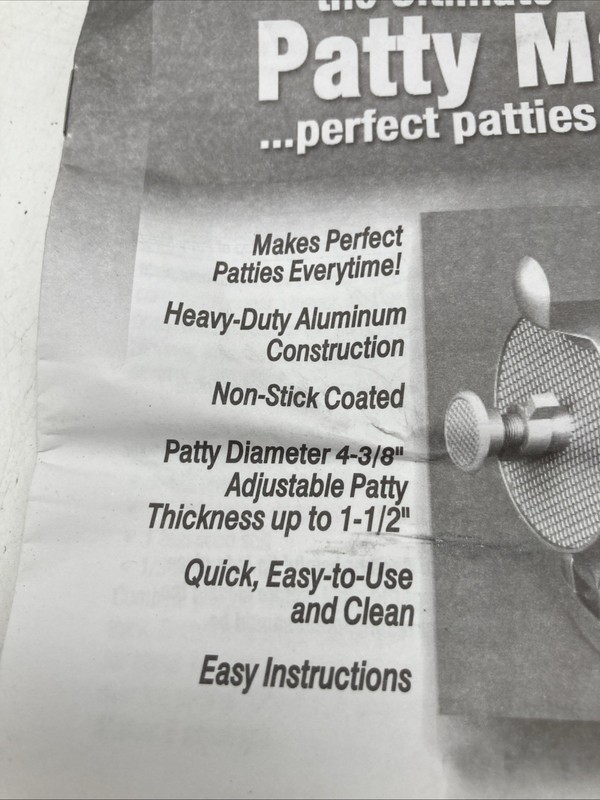 Unused Weston Teflon Coated Non Stick Single 4.375” Hamburger Aluminum Press gallery