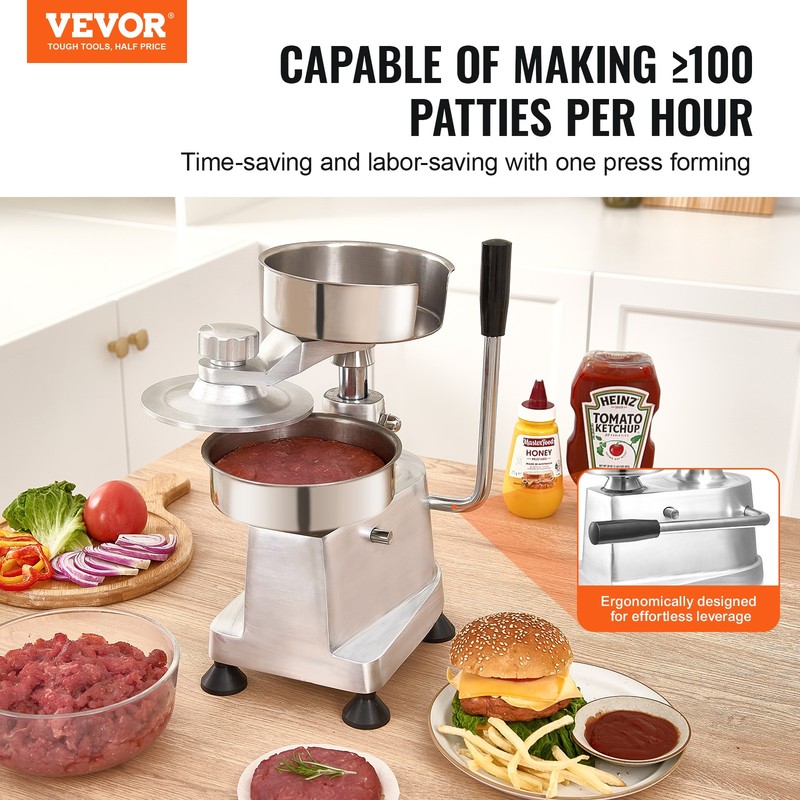 VEVOR 4"/5"/6" Commercial Burger Patty Maker Hamburger Press Forming Machine gallery