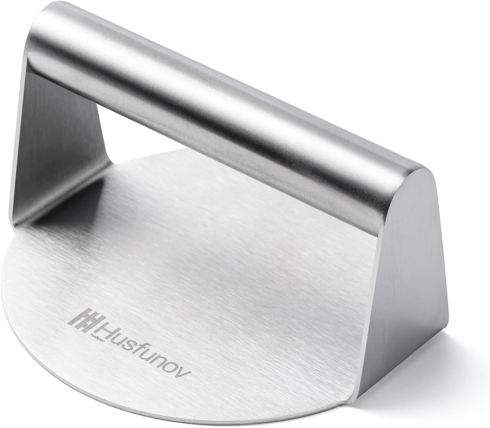 Stainless Steel Burger Press, 5.5 Inch Round 5.5inch-Steel Handle