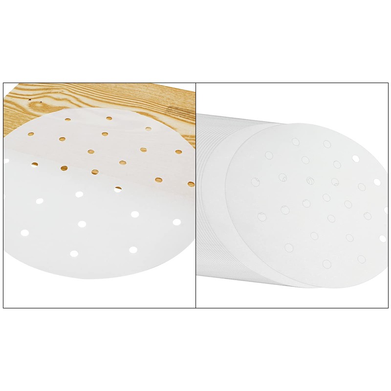 Cionyce 100 Pcs Dumpling Paper Bamboo Steamer 7 Inch 7 Inch, White gallery