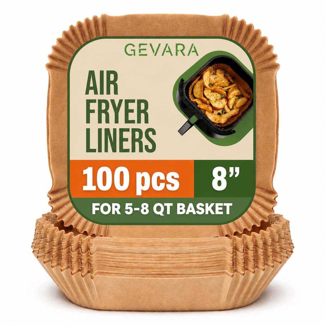 Air Fryer Liners Disposable, 8 Inch Square Parchment 8 Square, Natural gallery