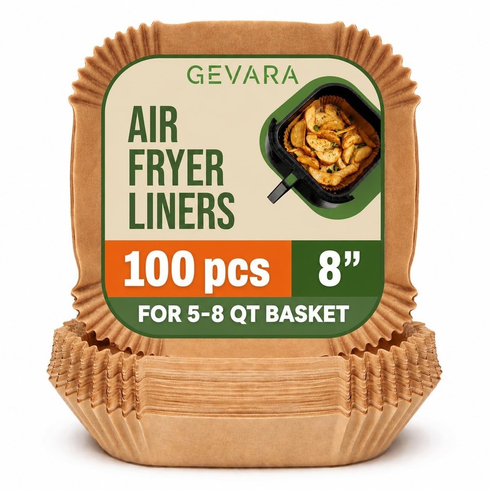 Air Fryer Liners Disposable, 8 Inch Square Parchment 8 Square, Natural