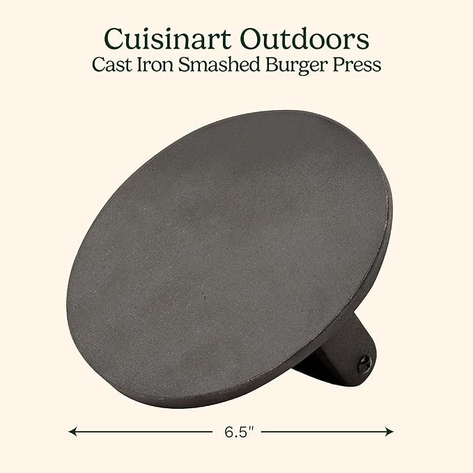 Cuisinart CISB-111C Cast Iron Smash Burger Press Heat Resistant Handle gallery