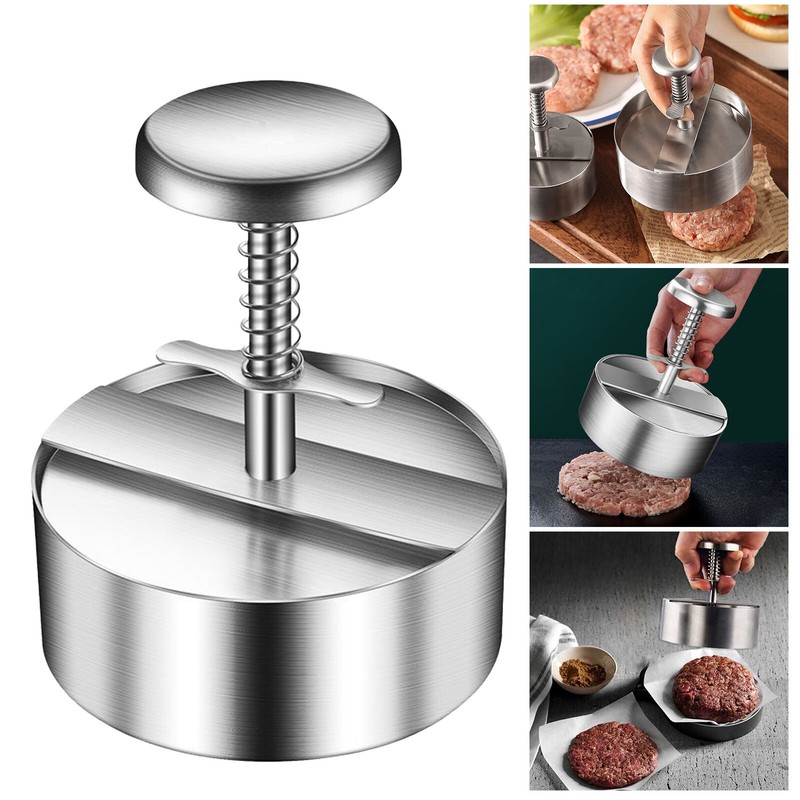 Stainless Steel Adjustable Hamburger Patty Maker Non Stick Patty Making 8.9-14Uy gallery