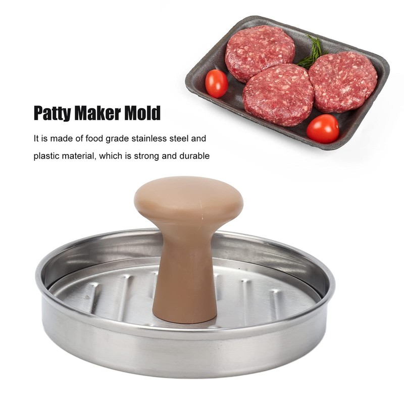NonStick Hamburger Meat Press Mold 5 Inch Stainless Steel Burger Tool Pot gallery
