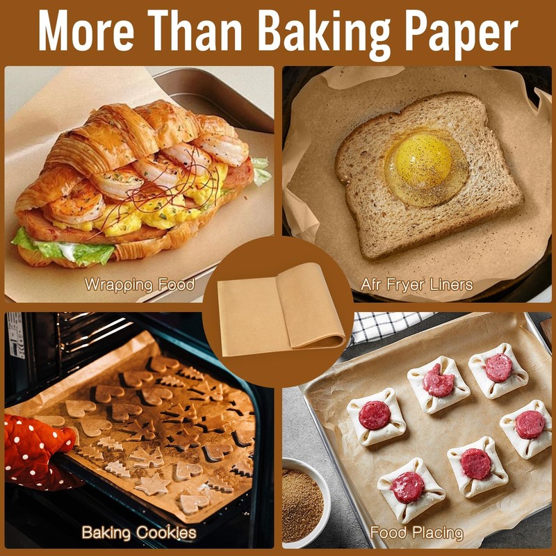 100Pcs Parchment Paper Sheets, 9x13 In 12x16 Inches, Unbleached Natural gallery
