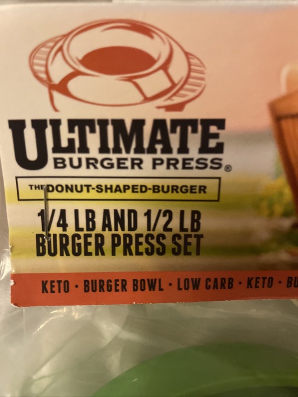 Ultimate Burger Press, The Donut Shaped- Burger 1/4 Lb And 1/2 Lb Set gallery