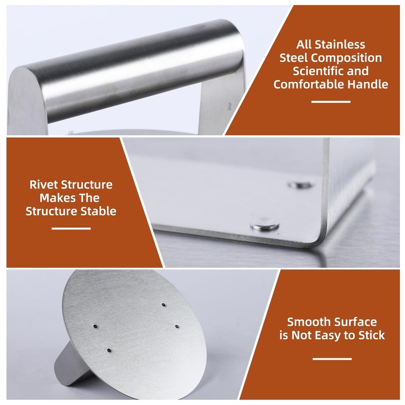 Smashed Burger Press, Make Perfectly Crispy Smashed Burgers Stainless Steel P... gallery