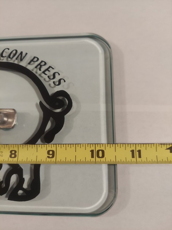 Prepology 2lb Glass Bacon Burger Press Pig Decal Gray Comfort Grip Handle Grill gallery