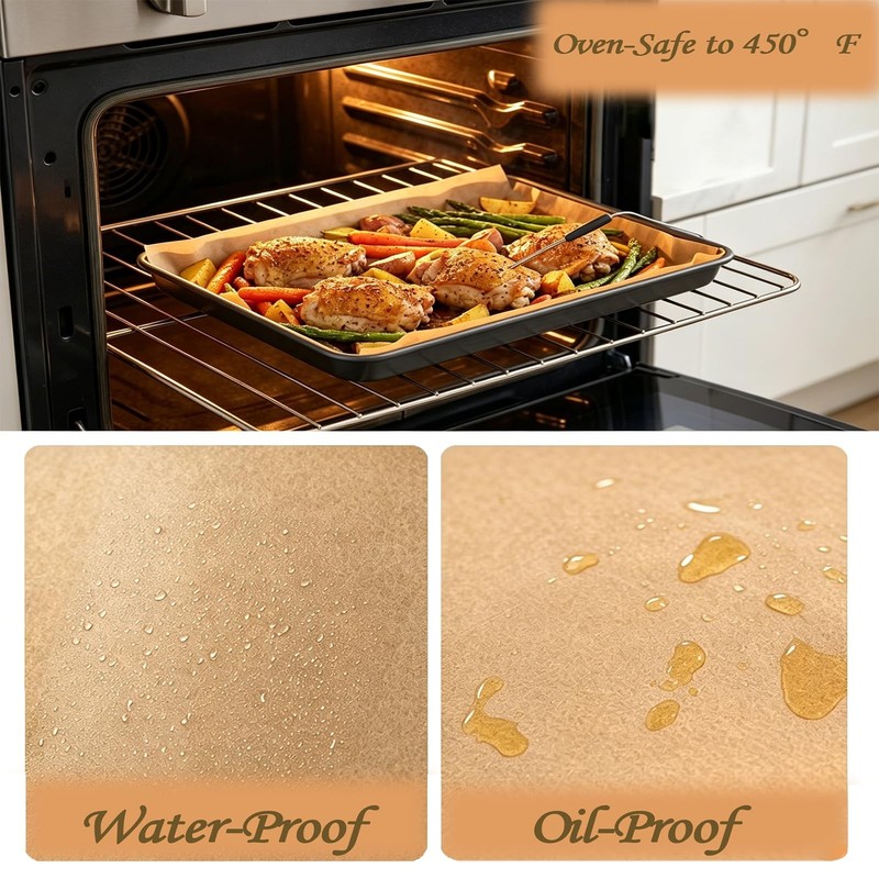 120Pcs Unbleached Parchment Paper Sheets, 9 x 13 Inch 120pcs9*13, Orange gallery