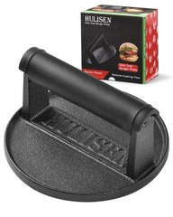 Cast Iron Burger Press 6 Inch Heavy Duty Smasher Heat Resistant Handle
