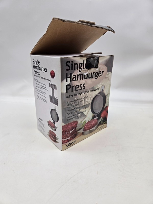 Weston Single Hamburger Press Adjustable Thickness Heavy Duty Non Stk Aluminum gallery