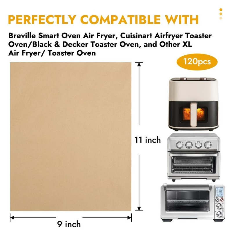 BYKITCHEN 11 x 9in Air Fryer Parchment Paper Sheet Liners 9 x 11 Inch, Nature gallery