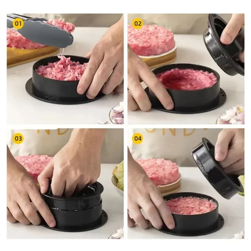 Round Hamburger Burger Press Beef Grill Food-Grade ABS Hamburger Helper Meat Pre gallery