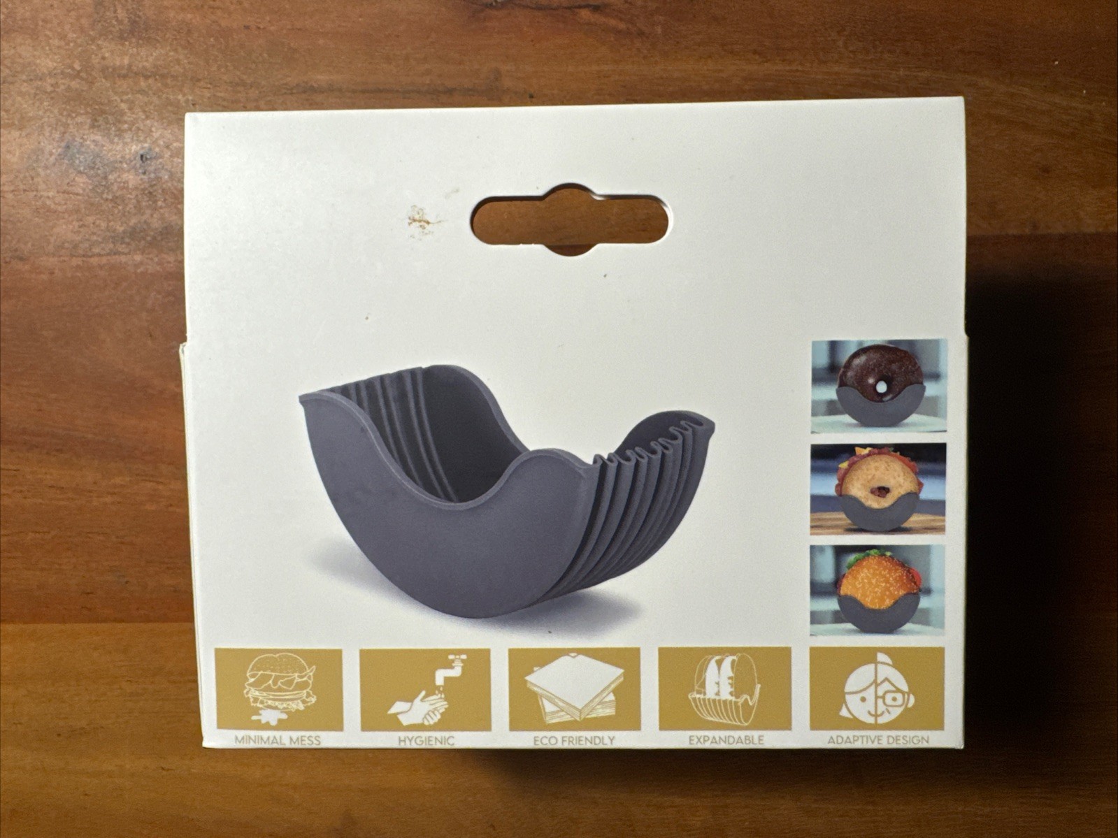 Twin Pack - Burger Buddy - Hamburger Holder - Silicone Shell Grey - New In Box gallery
