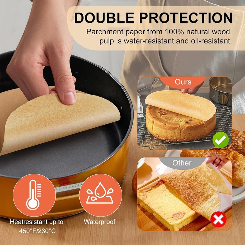200Pcs 8-Inch Round Baking 8 -200 Pack Unbleached, Parchment Unbleached gallery