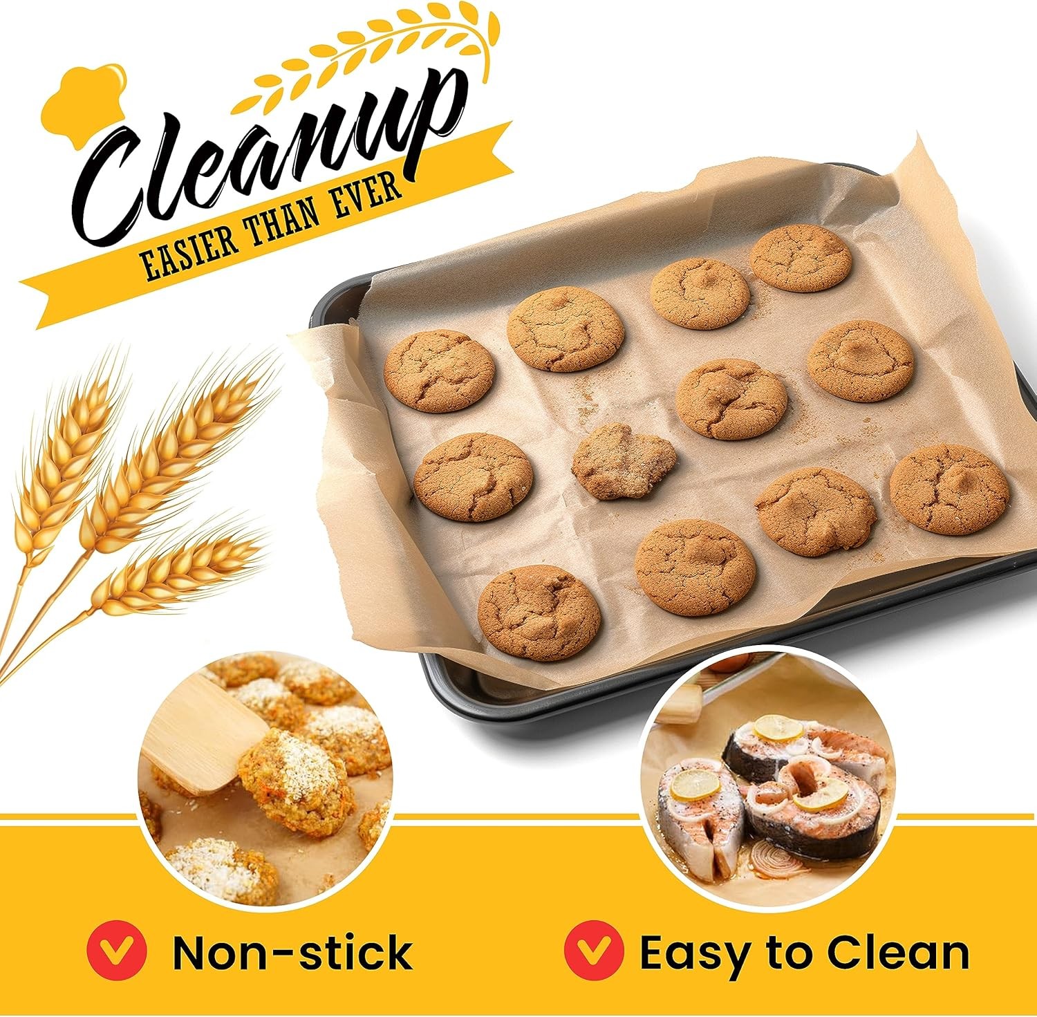 260 Sq.Ft Unbleached Parchment Paper for Baking – Roll with 260 Sq.Ft, Brown gallery