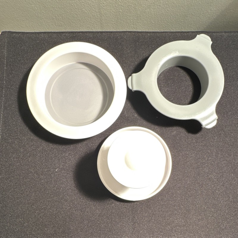 Pampered Chef Stuffed Burger Press Dishwasher Safe White Gray Plastic Medium gallery