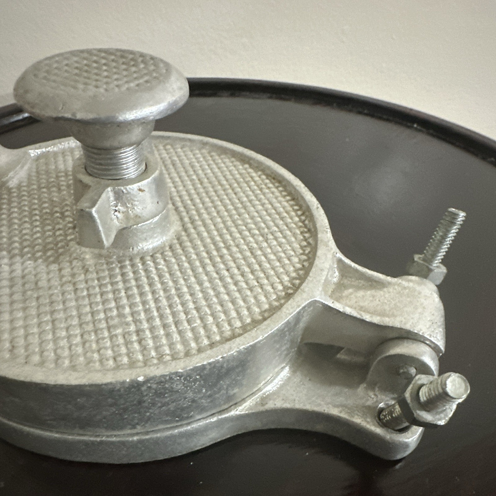 Intedge Aluminum Burger Patty Press Large 6 in Adjustable Silver OP2 gallery