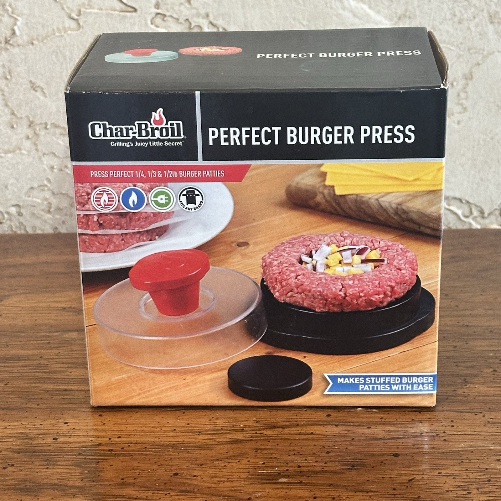 Char-Broil Perfect Burger Press- Makes Regular Burger Patties & Stuffed Patties gallery