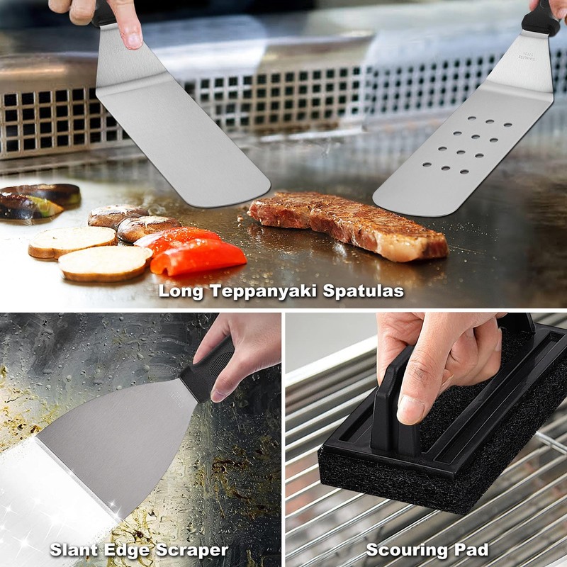 ROMANTICIST 29PCS Griddle Accessories Set - Flat Top Teppanyaki Spatula Set w... gallery