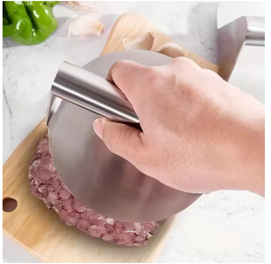 Stainless Steel Burger Press Heavy Duty Non Stick Meat Bacon Smasher gallery