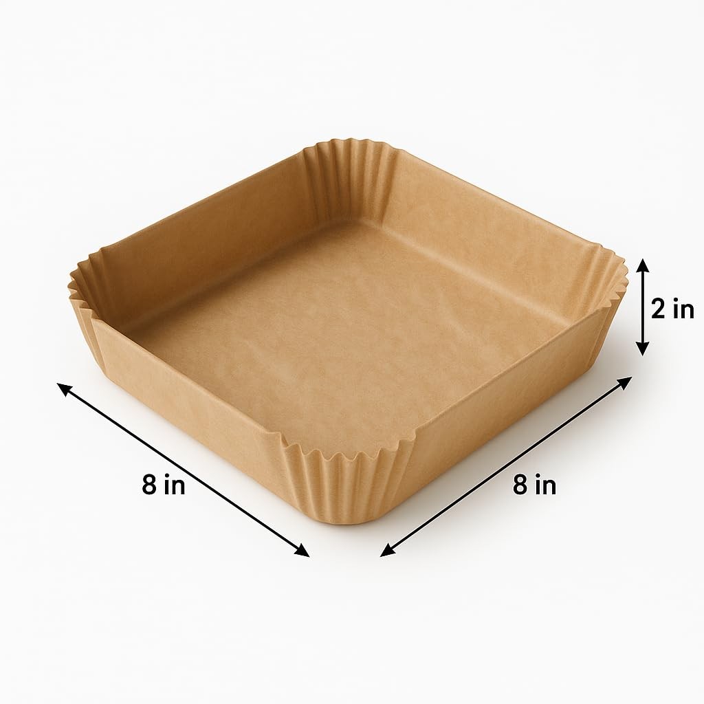 BakeBarn 8 Inch Square Pre-Formed Parchment Paper, Plastic 8" Square, Wood gallery