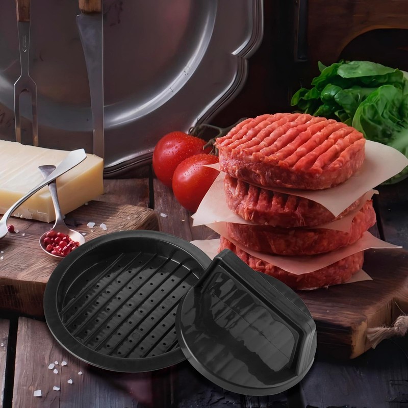 HiempTru Burger Press Patty Maker, Round Non-Stick Stuffed Hamburger Press Ac... gallery