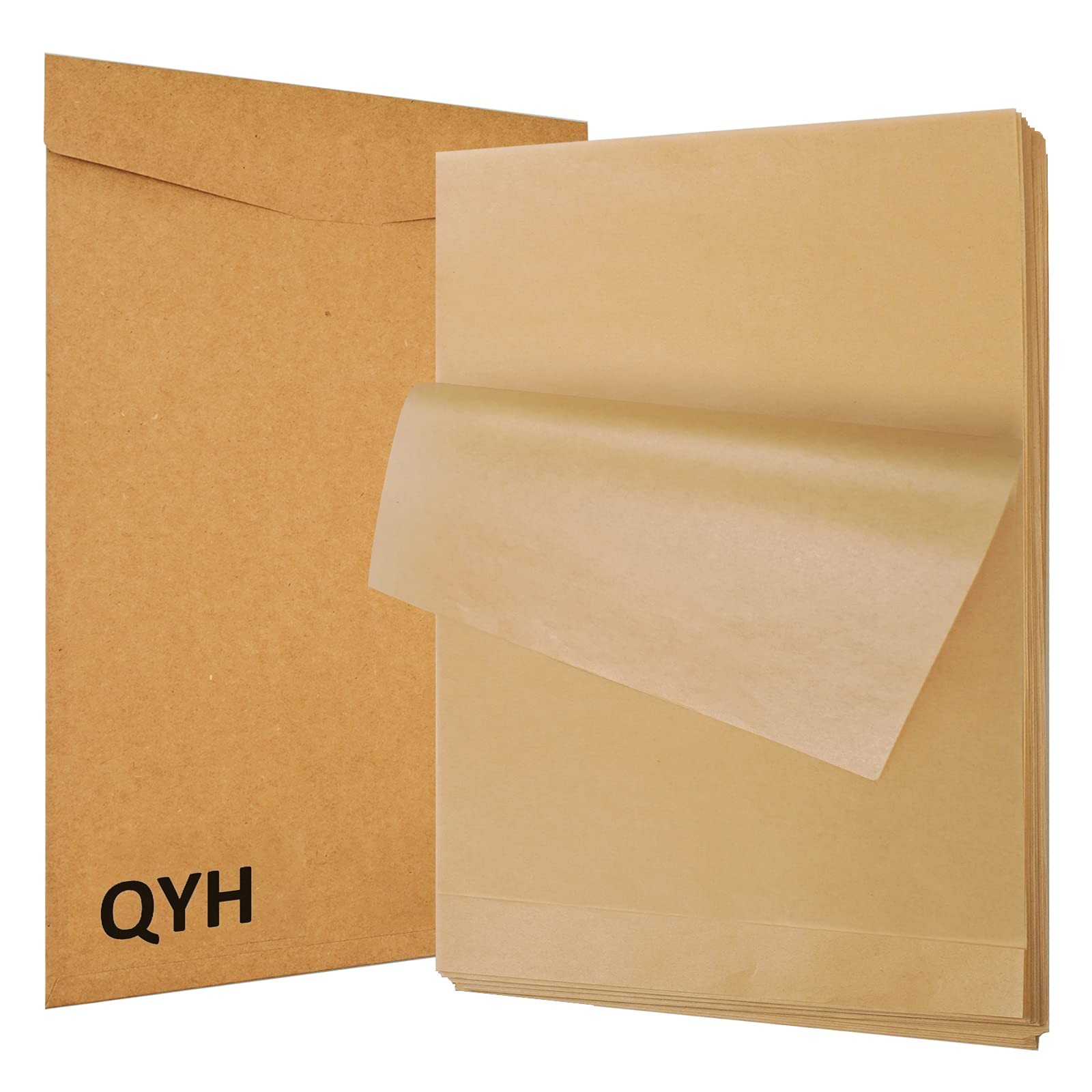 QYH 100 Pcs Parchment Paper Sheets for Baking, 8x12 100 Pack-8"x12", Brown gallery
