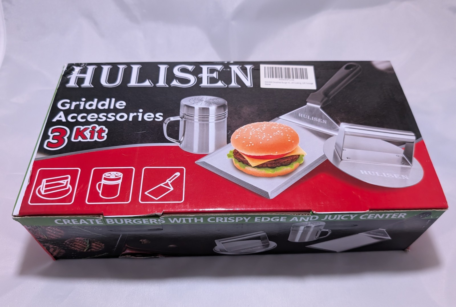 Hulisen Stainless Steel Griddle Accessories Kit Burger Press Spatula And Shaker gallery